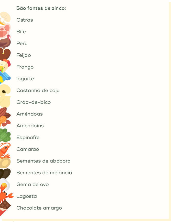alimentos fonte de zinco