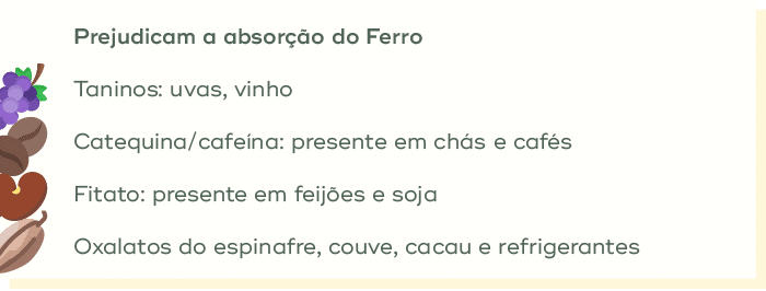alimentos que prejudicam a aborsção de ferro