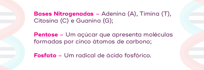3 partes que formam o nucleotídeo